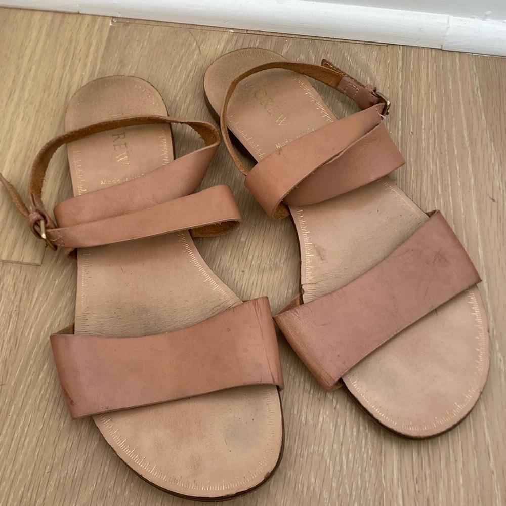J. Crew criss cross strap sandal tan leather 8.5